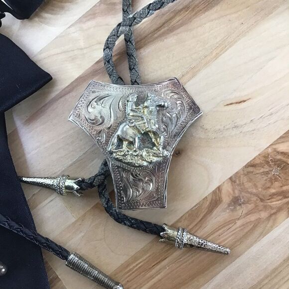 Vintage Cowboy Tie Clips & Tie Bundle Accs Rodeo Wstn Ctry Clips - Picture 4 of 13